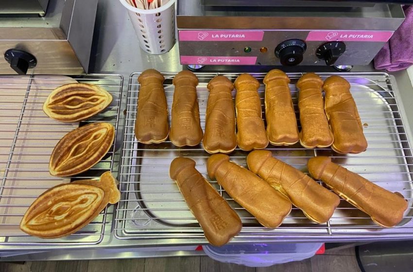  Aberta por brasileira em Lisboa, loja de crepes em forma de vagina e pênis tem fila já antes de começar expediente