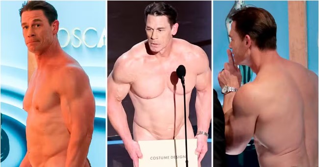  Fotos de bastidores mostram o que John Cena vestia por baixo de ‘look peladão’ no Oscar. Confira!