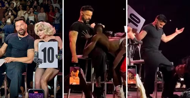  Vídeo mostra Ricky Martin ‘empolgado’ no palco em show de Madonna e fãs ficam chocados: ‘Isso é uma ereção?’