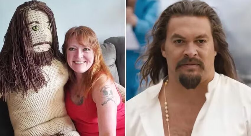  Mulher tricota réplica enorme de Jason Momoa peladão para suprir ausência do namorado, inclui partes íntimas e recebe propostas