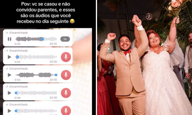  Noiva que fez casamento sem chamar familiares diz que precisou bloquear um dos parentes: ‘Não vou dar palco’