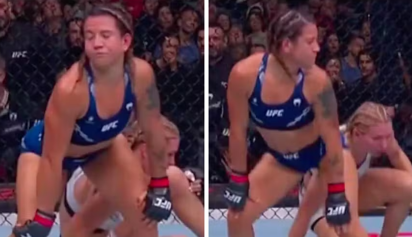  Lutadora argentina causa revolta ao rebolar na cara de adversária após vitória no UFC