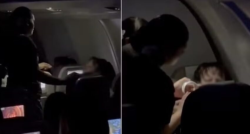  Comissárias tentam tapar a boca de passageira com fita adesiva após ela proferir insultos racistas