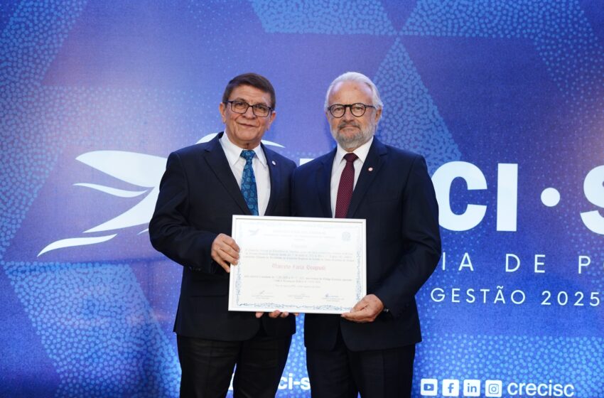  Presidente do Sistema Cofeci-Creci participa da posse da nova diretoria do Creci-SC e destaca crescimento do mercado imobiliário catarinense