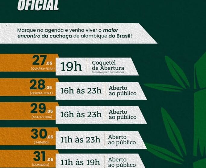  Festival da Cachaça de Brasília abre ao público nesta quinta-feira (28/05)